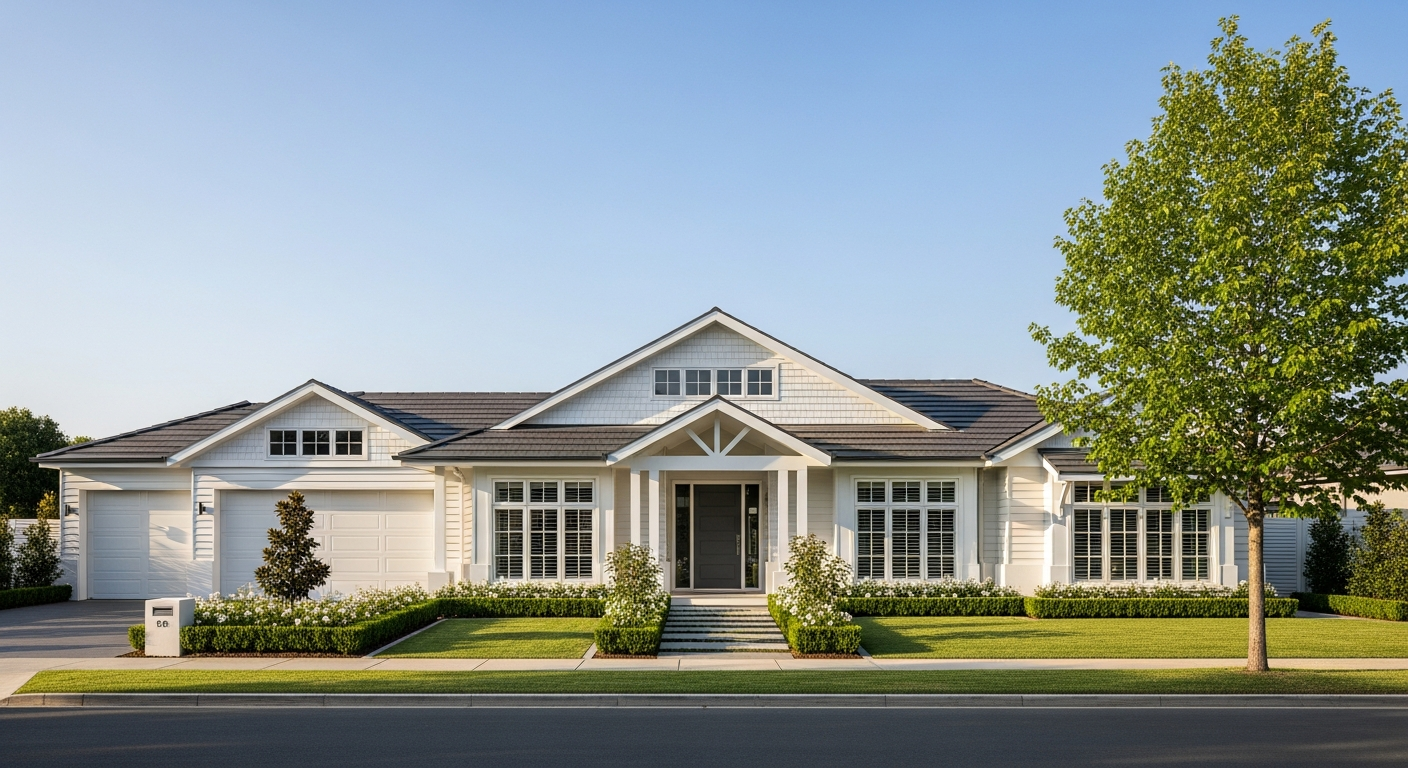 Avalon — Hamptons single storey facade